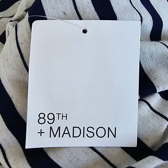 Lace Trim Short Sleeve Stripe Top | 89th & Madison | 3X - Picture 11 of 13